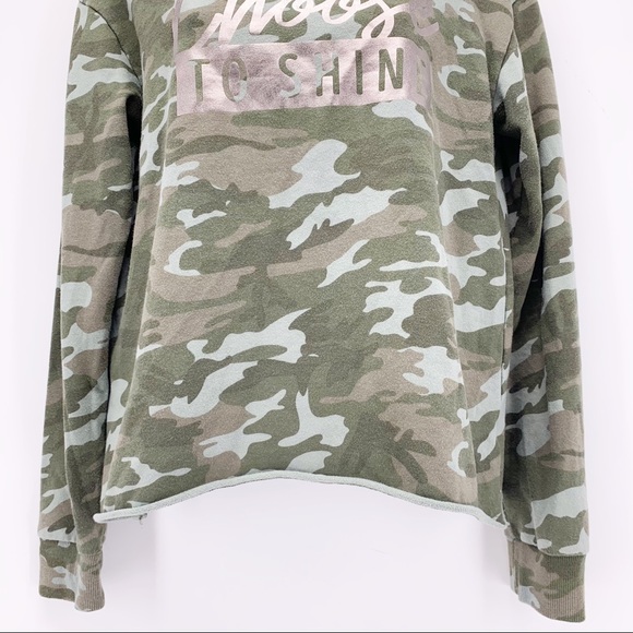 Justice Camo “Choose Happiness” Pullover Crewneck Sweatshirt Girls Size 14 - Picture 6 of 7